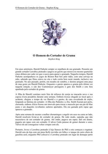 O Homem do Cortador de Grama de Stephen King, capa do livro
