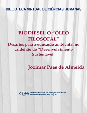 Biodiesel, o óleo filosofal de Jozimar Paes de Almeida, capa do livro