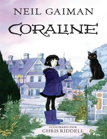 Coraline de Neil Gaiman, capa do livro
