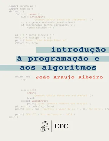 Introdução à programação e aos algoritmos de João Araujo Ribeiro, capa do livro