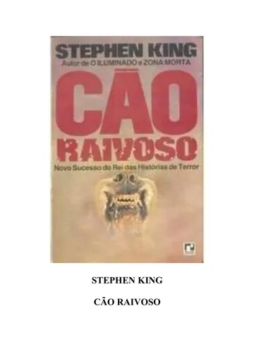 Cão Raivoso de Stephen King, capa do livro