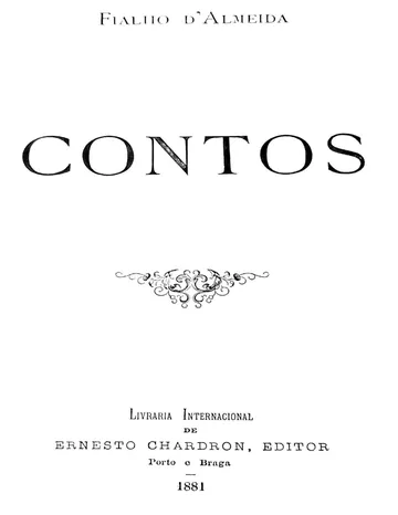 Contos de Fialho de Almeida, capa do livro