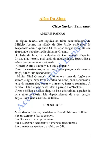 Além da Alma de Francisco Cândido Xavier / Emmanuel, capa do livro