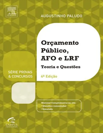 Orçamento Público e Administração Financeira e Orçamentária e LRF de Augustinho Vicente Paludo, capa do livro
