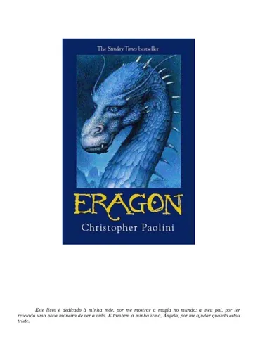 Eragon de Christopher Paolini, capa do livro