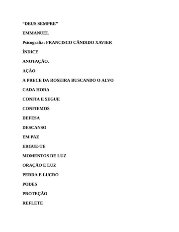 Deus Sempre de Francisco Cândido Xavier, capa do livro
