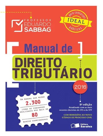 Manual de Direito Tributário de Eduardo Sabbag, capa do livro