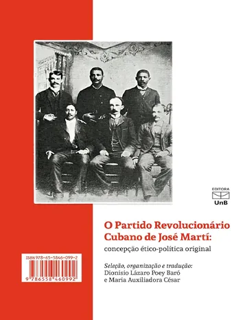 O Partido Revolucionário Cubano de José Martí: concepção ético-política original de Dionisio Lázaro Poey Baró e Maria Auxiliadora César (orgs.), capa do livro
