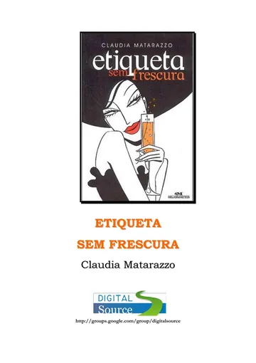 Etiqueta Sem Frescura de Claudia Matarazzo, capa do livro