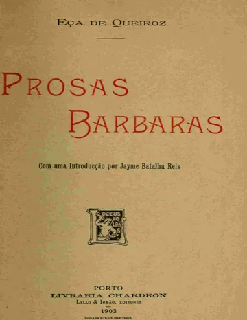 Prosas Bárbaras de Eça de Queirós, capa do livro