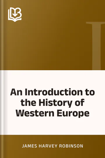 An Introduction to the History of Western Europe by James Harvey Robinson, book cover