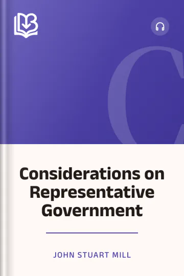 Considerations on Representative Government by John Stuart Mill, book cover
