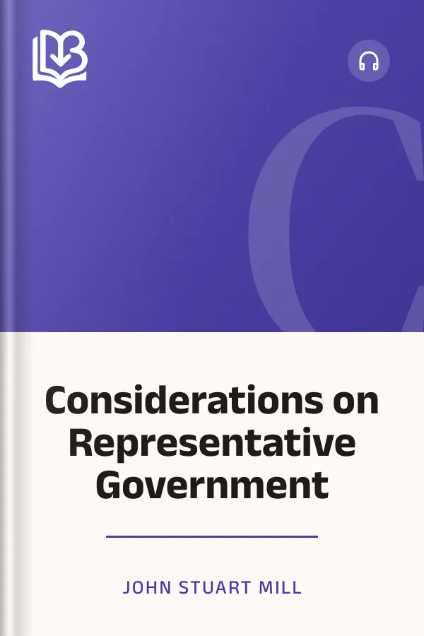 Considerations on Representative Government by John Stuart Mill, book cover