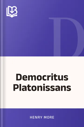 Democritus Platonissans by Henry More, book cover