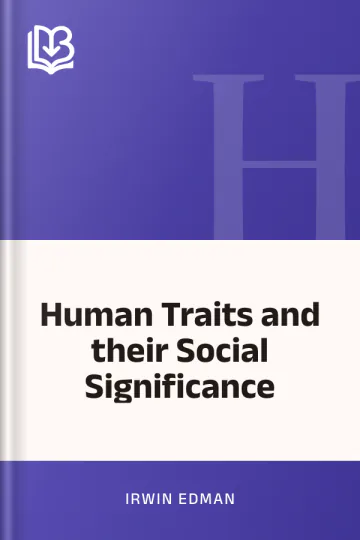 Human Traits and their Social Significance by Irwin Edman, book cover
