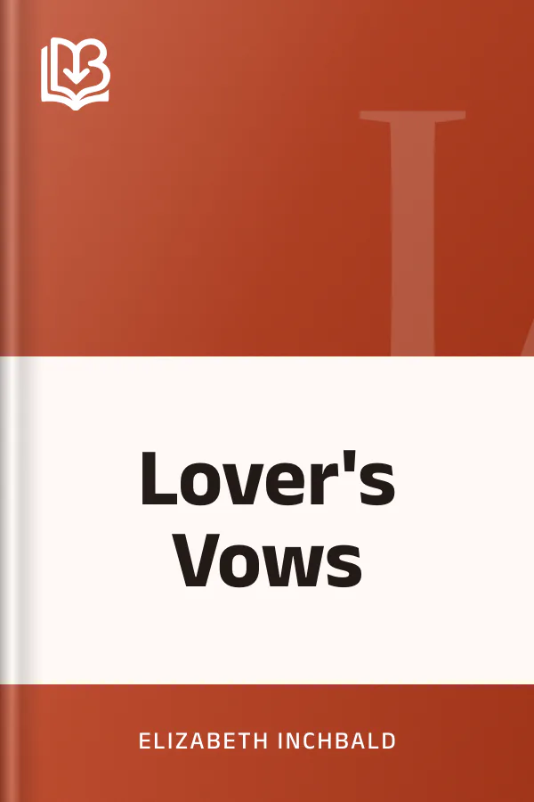 Lover's Vows by Elizabeth Inchbald, book cover