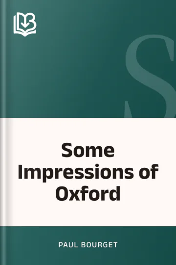 Some Impressions of Oxford by Paul Bourget, book cover