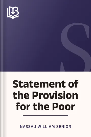Statement of the Provision for the Poor by Nassau William Senior, book cover