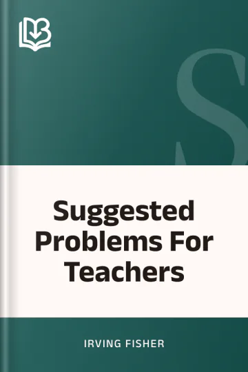 Suggested Problems For Teachers by Irving Fisher, book cover