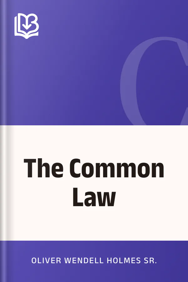 The Common Law by Oliver Wendell Holmes Sr., book cover