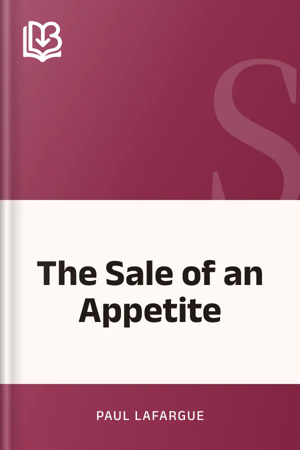 The Sale of an Appetite by Paul Lafargue, book cover