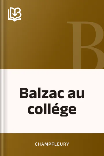 Balzac au collége de Champfleury, couverture du livre