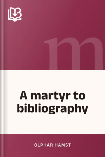 A martyr to bibliography d’Olphar Hamst, couverture du livre