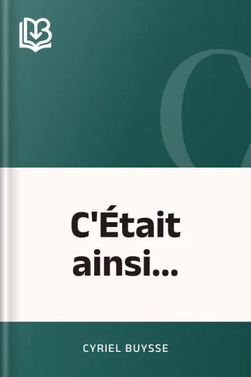 C'Était ainsi... de Cyriel Buysse, couverture du livre