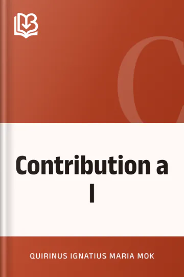 Contribution a l de Quirinus Ignatius Maria Mok, couverture du livre