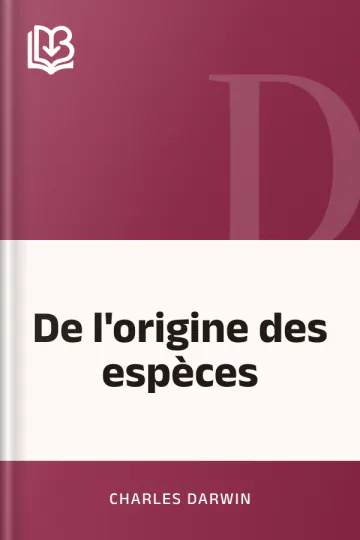 De l'origine des espèces de Charles Darwin, couverture du livre
