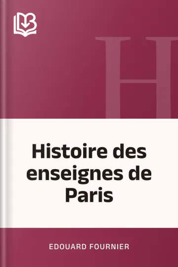 Histoire des enseignes de Paris d’Edouard Fournier, couverture du livre