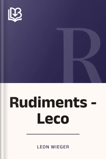 Rudiments - Leco de Leon Wieger, couverture du livre