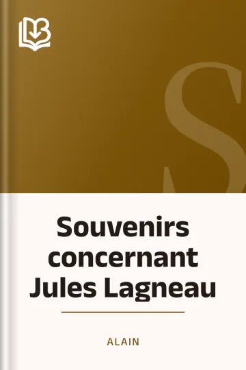 Souvenirs concernant Jules Lagneau d’Alain, couverture du livre
