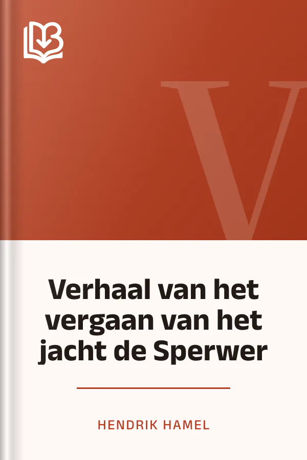 Verhaal van het vergaan van het jacht de Sperwer van Hendrik Hamel, boekomslag